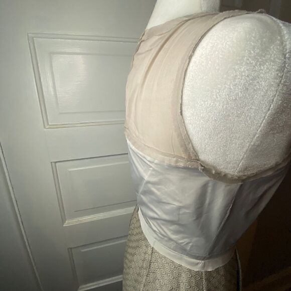 BCBGMaxAzria Nude Shoulder Pleated Dress - Picture 10 of 15